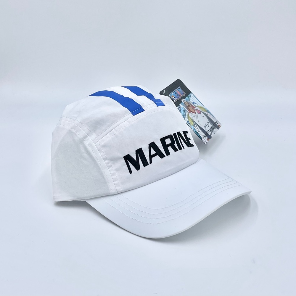 NEW Toei One Piece Marine Replica Embroidered Anime White StrapBack Hat Adult OS
